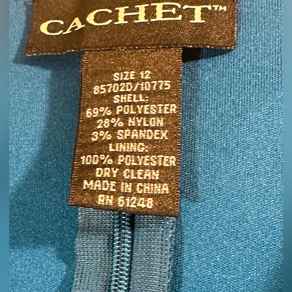 Cachet faux wrap front layered cocktail blouse - iridescent- women’s 12 - Picture 2 of 4